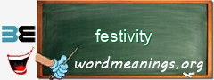 WordMeaning blackboard for festivity